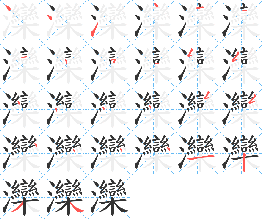 灤字的笔顺分布演示