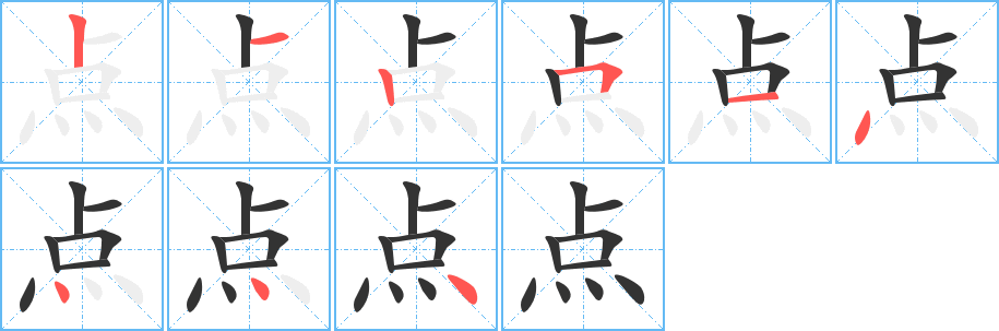 点字的笔顺分布演示