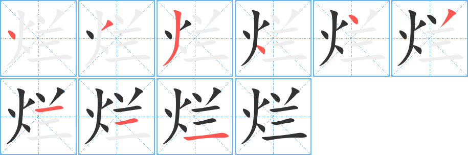 烂字的笔顺分布演示