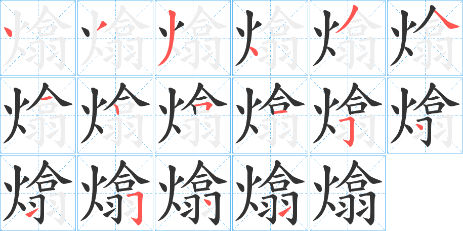 熻字的笔顺分布演示