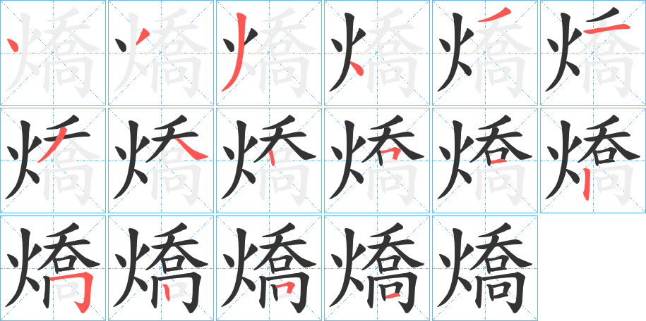 燆字的笔顺分布演示