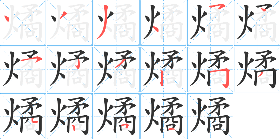 燏字的笔顺分布演示