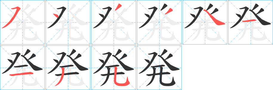 発字的笔顺分布演示