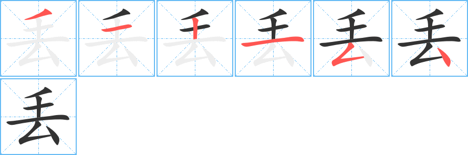 丢字的笔顺分布演示