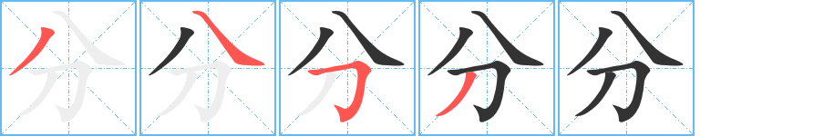 分字的笔顺分布演示