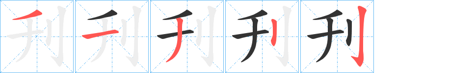 刋字的笔顺分布演示