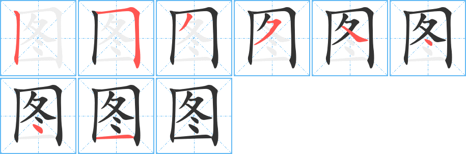 图字的笔顺分布演示