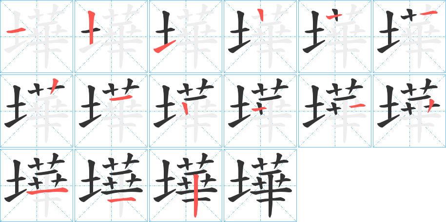 墷字的笔顺分布演示