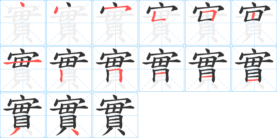 實字的笔顺分布演示