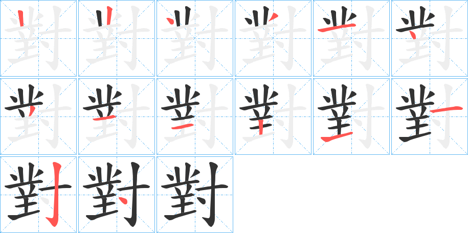 對字的笔顺分布演示