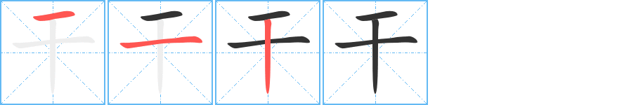 干字的笔顺分布演示
