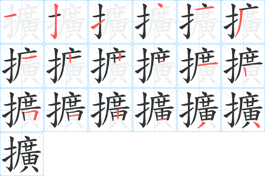 擴字的笔顺分布演示