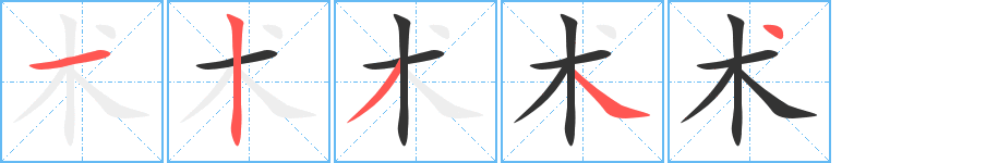 术字的笔顺分布演示