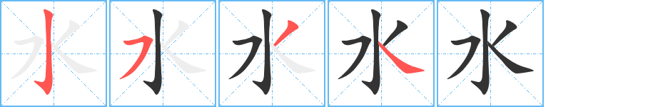 水字的笔顺分布演示