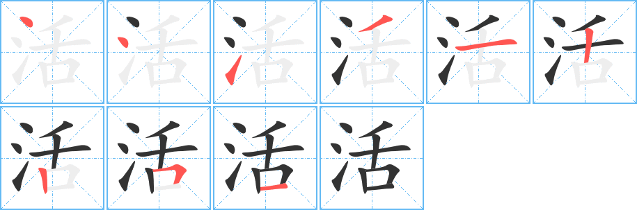 活字的笔顺分布演示