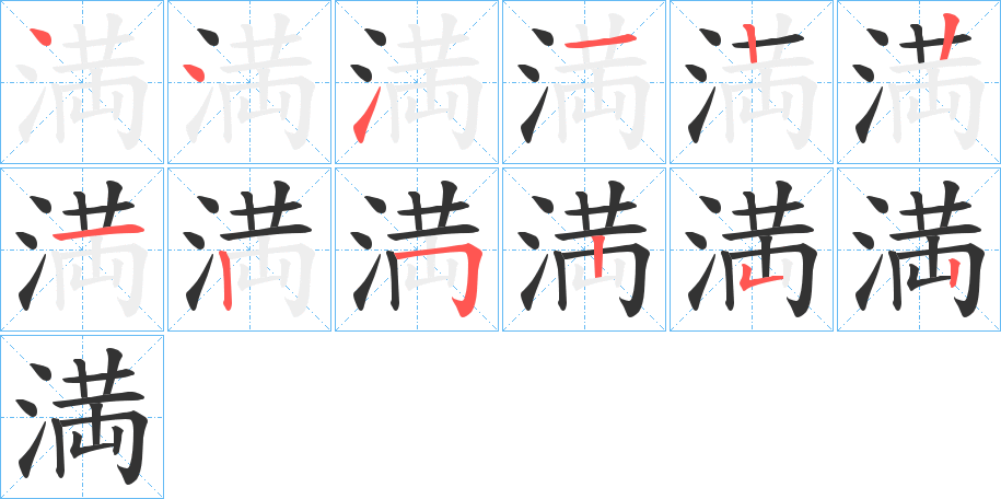 満字的笔顺分布演示