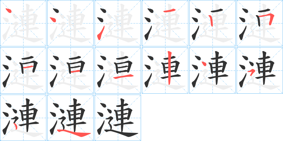 漣字的笔顺分布演示