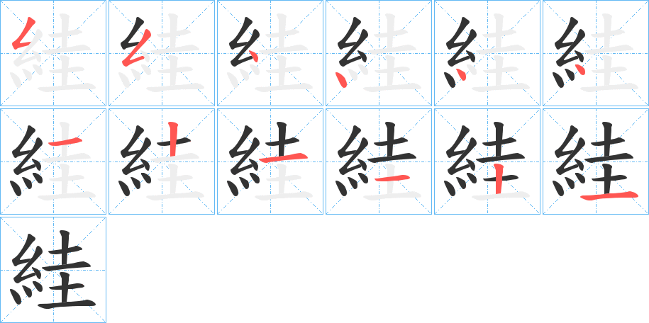 絓字的笔顺分布演示