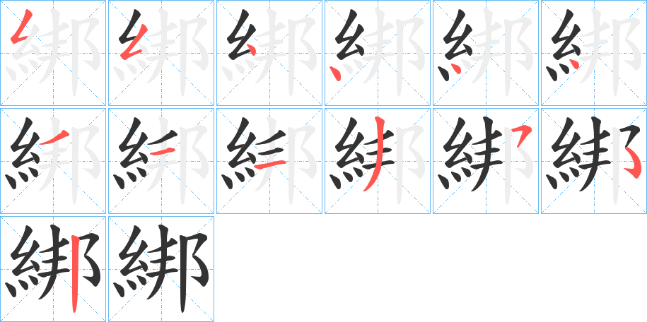 綁字的笔顺分布演示