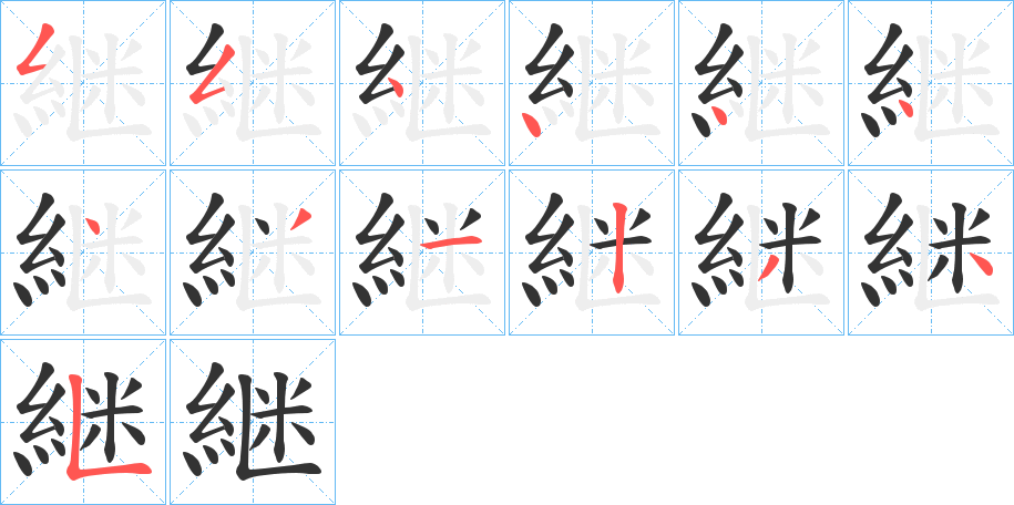 継字的笔顺分布演示