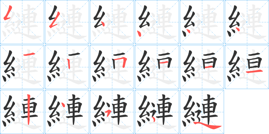 縺字的笔顺分布演示