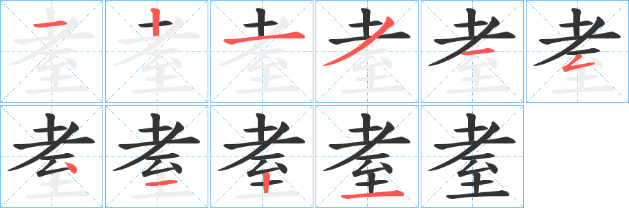 耊字的笔顺分布演示