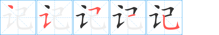 记字的笔顺分布演示