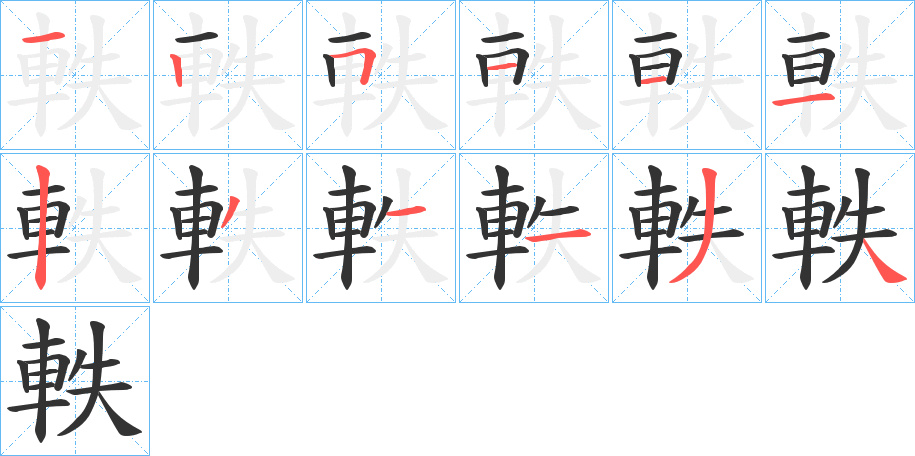 軼字的笔顺分布演示