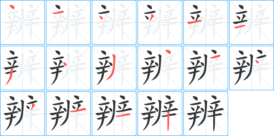 辨字的笔顺分布演示