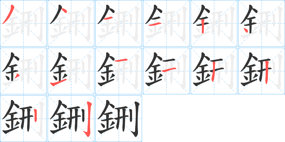 鉶字的笔顺分布演示