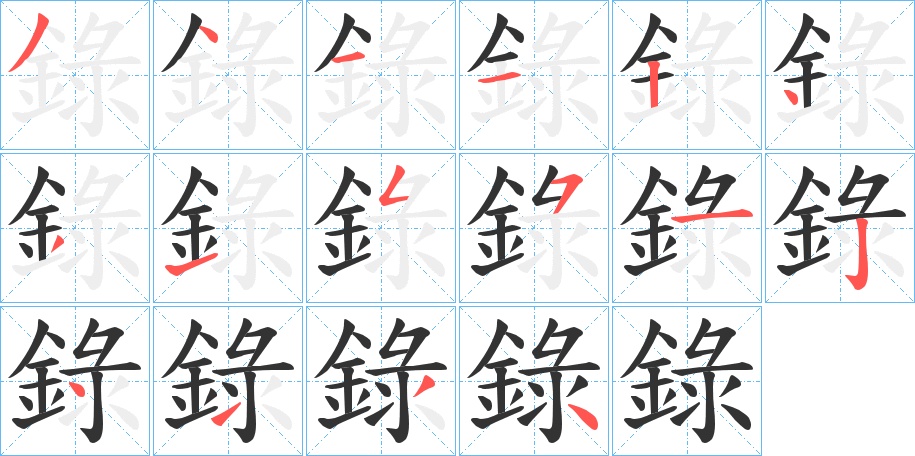 錄字的笔顺分布演示