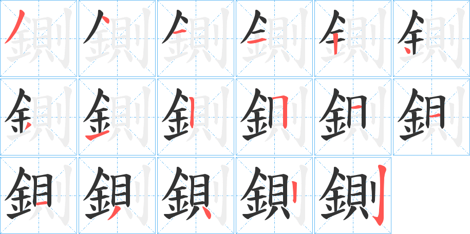 鍘字的笔顺分布演示